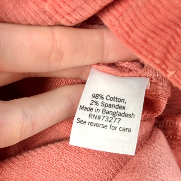 SO Coral Corduroy Button Front Skirt Size 28 JR 7 - Picture 3 of 8